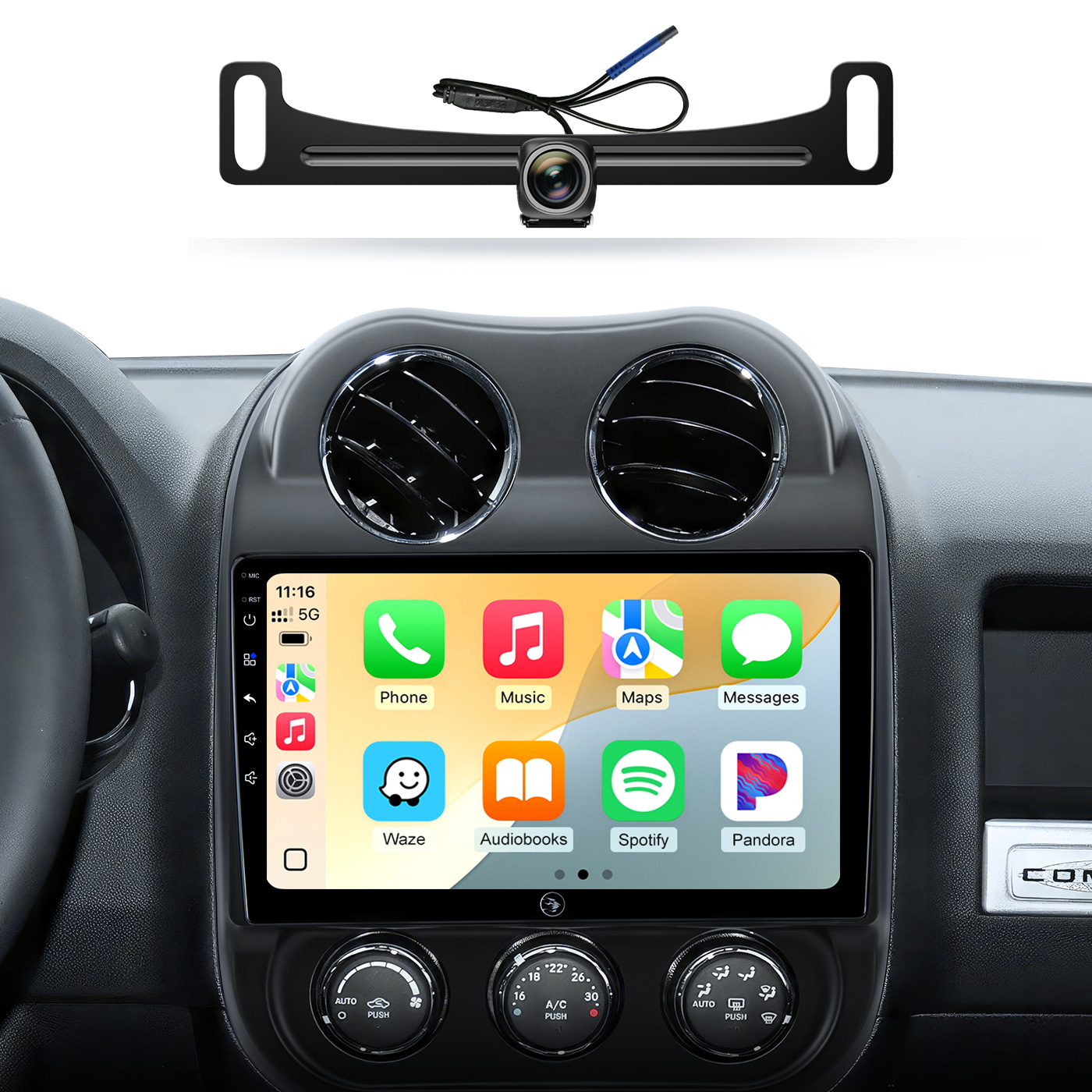 Car Radio for Jeep Compass Patriot 2010-2016, Wireless CarPlay Android Auto