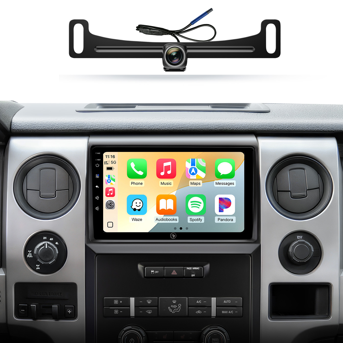 Car Radio Stereo for Ford F150 2009-2014, Wireless CarPlay Android Auto