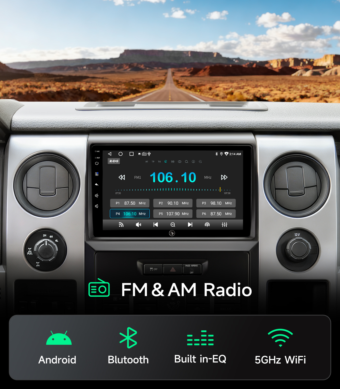 Car Radio Stereo for Ford F150 2009-2014, Wireless CarPlay Android Auto - Image 5